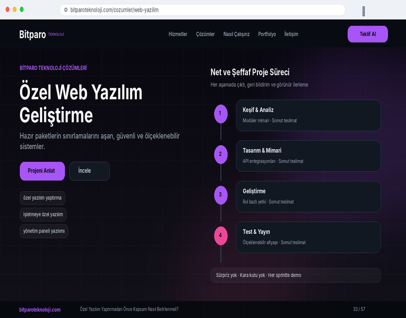 bitparoteknoloji.com: Özel Yazılım Yaptırmadan Önce Kapsam Nasıl Belirlenmeli?